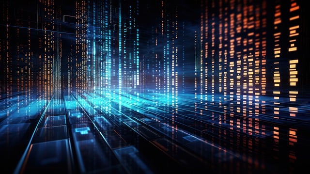 Abstract visualization of AI and data processing